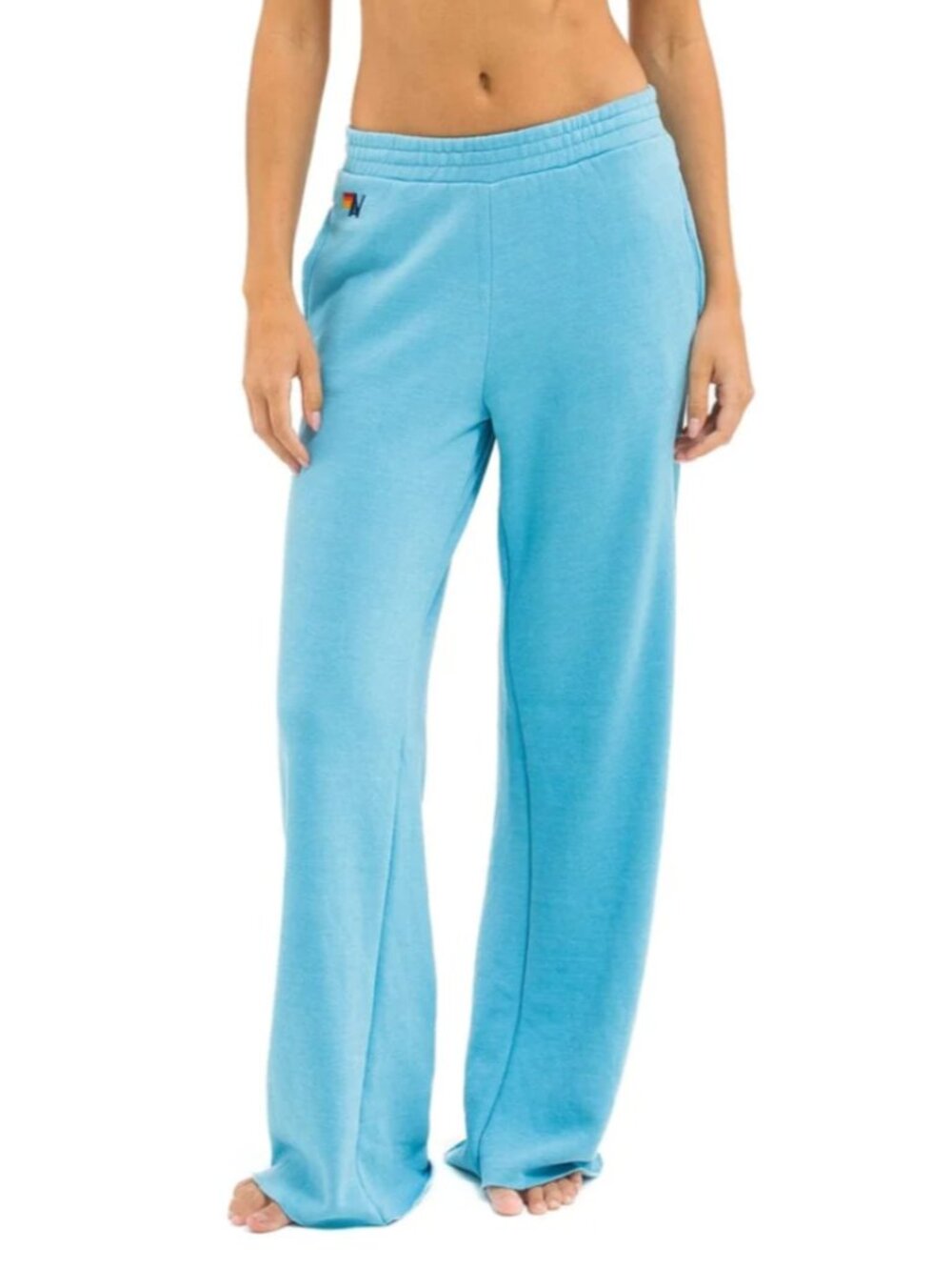 Aviator Nation wide leg sweatpants aqua blue XS - Picture 10 of 10